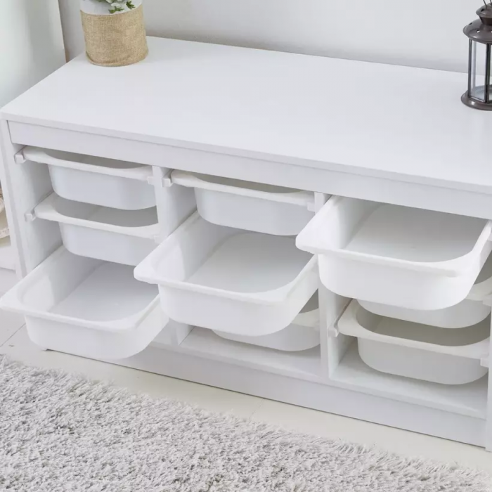 Organizator cu cutii de depozitare, alb, TRIMAL [3]