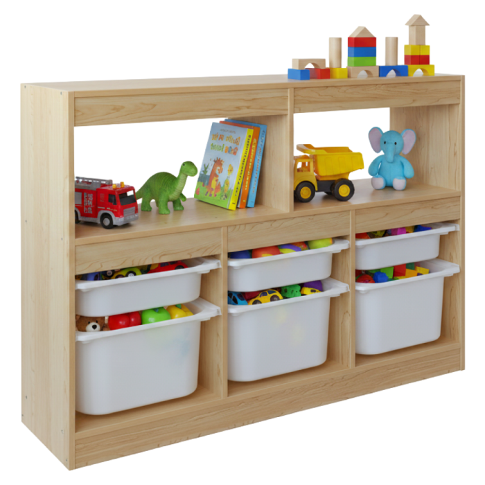 Organizator cu cutii de depozitare, stejar/alb, TRIVIX [2]