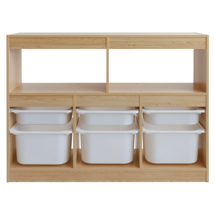 Organizator cu cutii de depozitare, stejar/alb, TRIVIX [3]