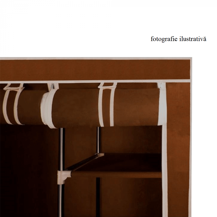 Organizator de garderobă, material textil/metal, maro, METIN VNW15 [2]