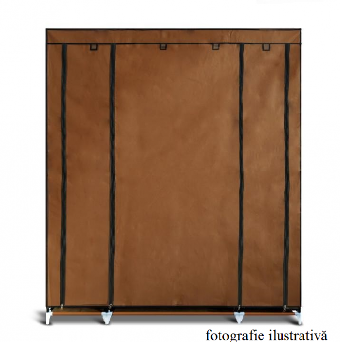 Organizator de garderobă, material textil/metal, maro, METIN VNW15 [6]