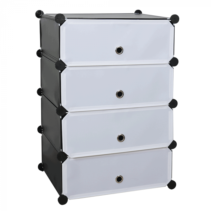 Organizator de pantofi modular, negru / alb, PORET [4]