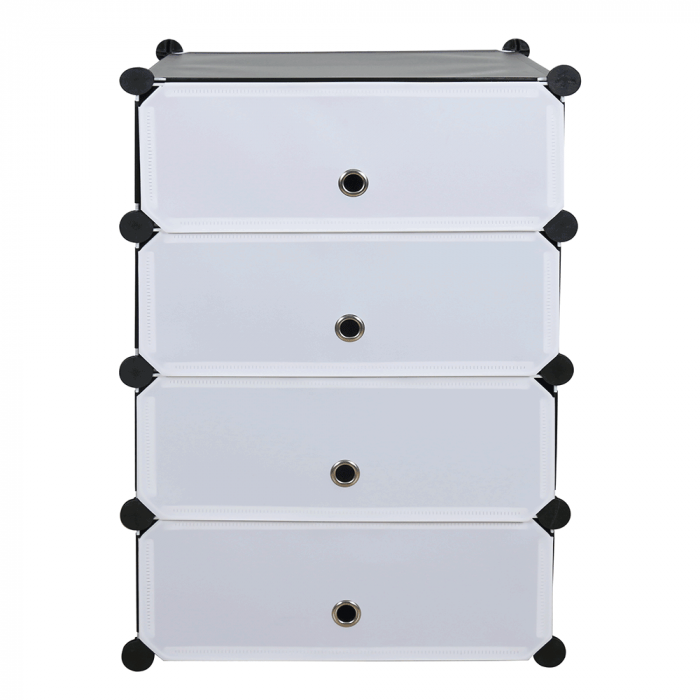 Organizator de pantofi modular, negru / alb, PORET [2]