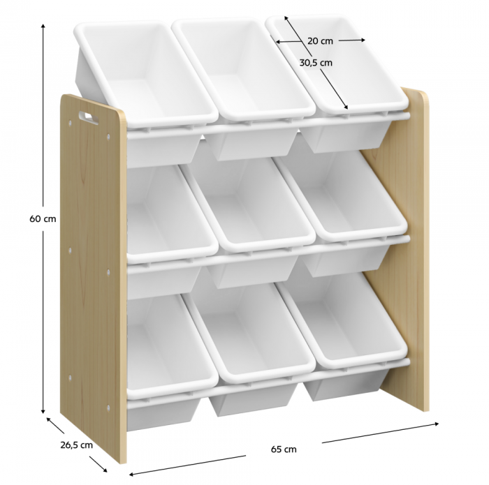 Organizator/raft pentru jucării, natural/alb, BOIS [5]