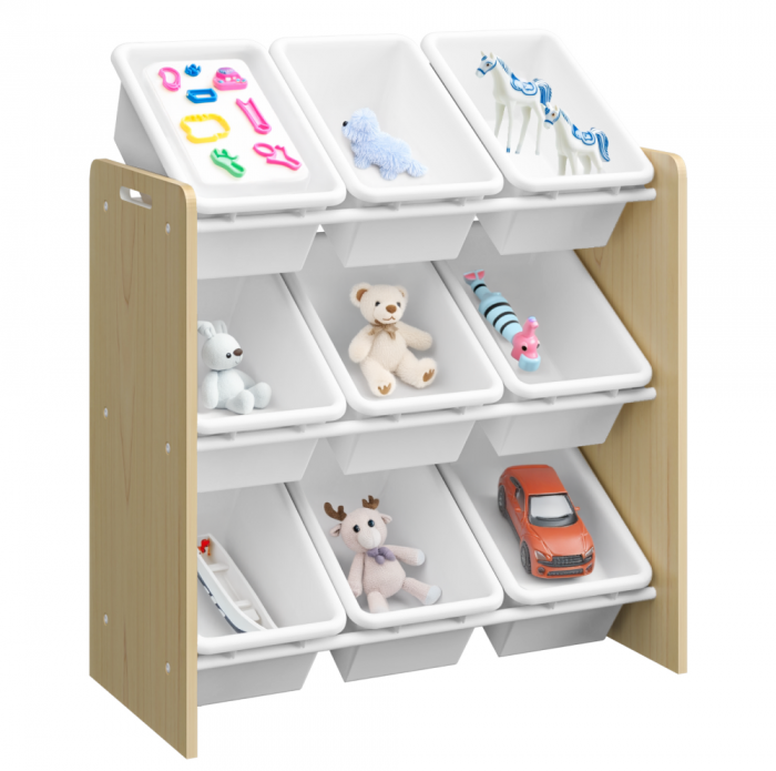 Organizator/raft pentru jucării, natural/alb, BOIS [1]