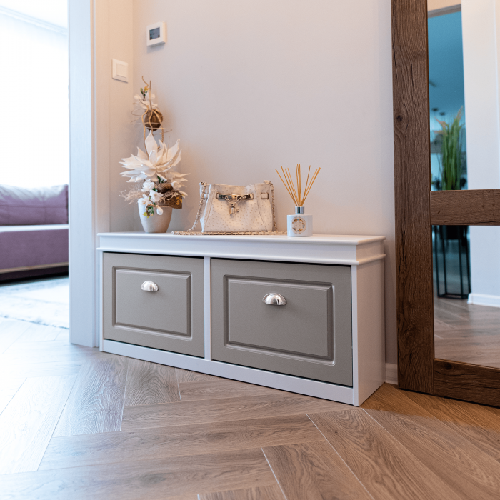 Pantofar, 2 compartimente, alb/gri, SEBER TYP 4 [15]