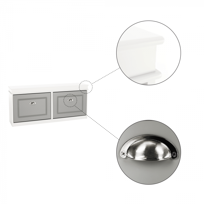 Pantofar, 2 compartimente, alb/gri, SEBER TYP 4 [12]