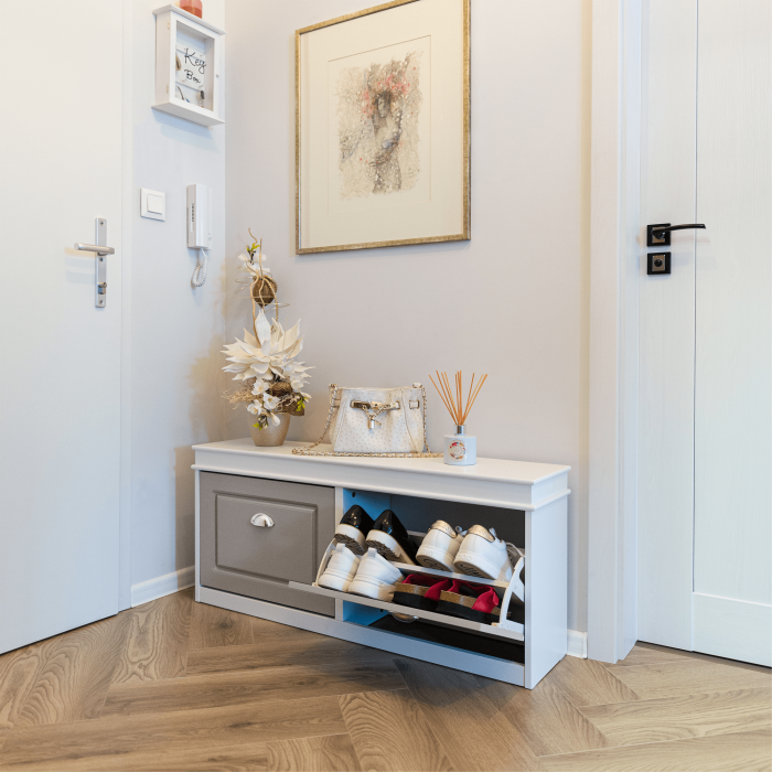 Pantofar, 2 compartimente, alb/gri, SEBER TYP 4 [13]