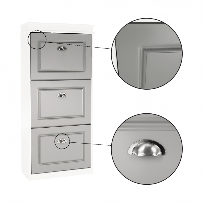 Pantofar, 3 compartimente, gri/alb, SEBER TYP 2 [18]