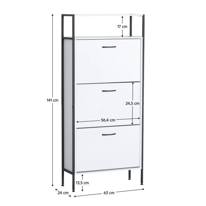 Pantofar, 3 rânduri, alb, TREDIS [5]