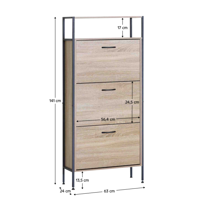 Pantofar, 3 rânduri, stejar, TREDIS [5]