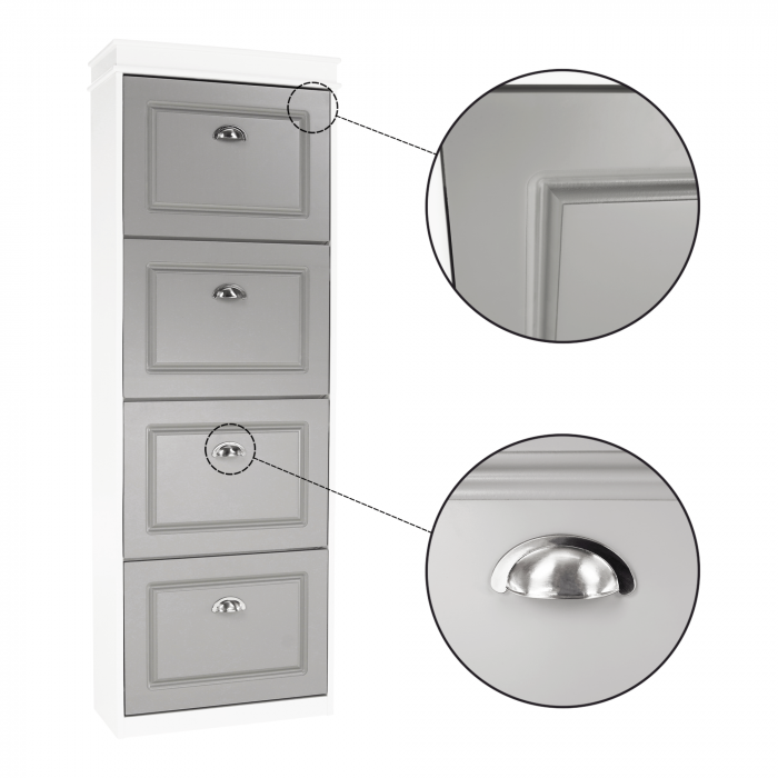 Pantofar, 4 compartimente, alb/gri, SEBER TYP 3 [14]