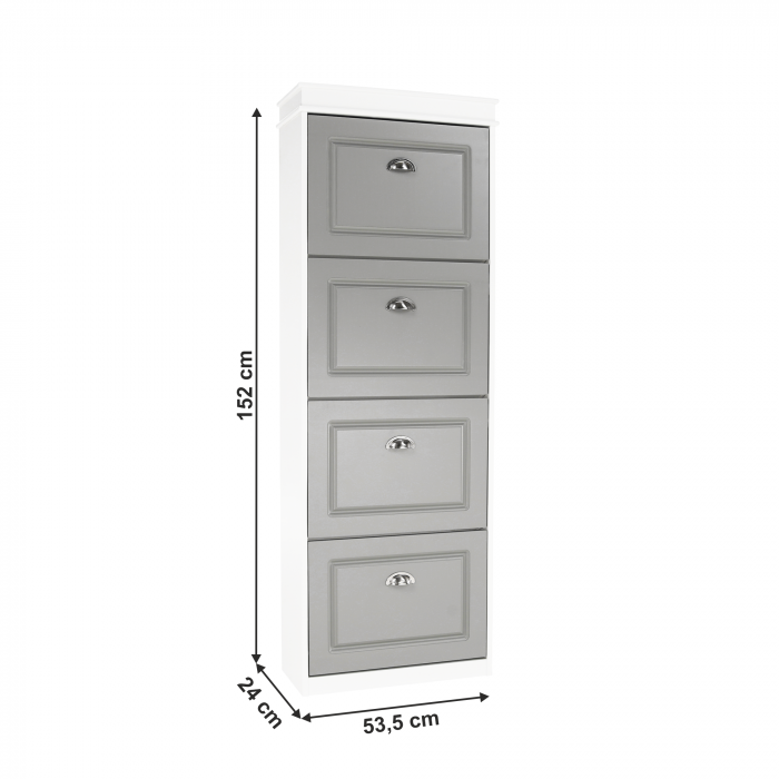 Pantofar, 4 compartimente, alb/gri, SEBER TYP 3 [13]