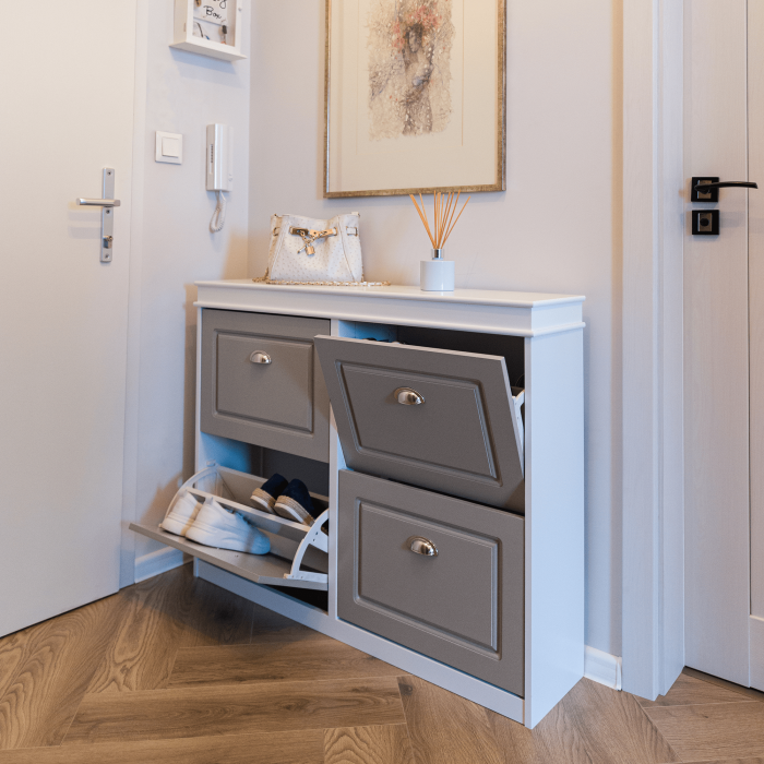 Pantofar, 4 compartimente, gri/alb, SEBER TYP 5 [16]