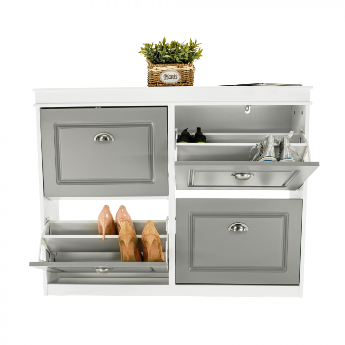 Pantofar, 4 compartimente, gri/alb, SEBER TYP 5 [10]