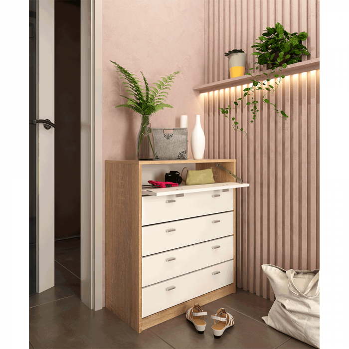 Pantofar 5 compartimente, stejar sonoma/alb, VIVAT NEW TYP 4 [2]