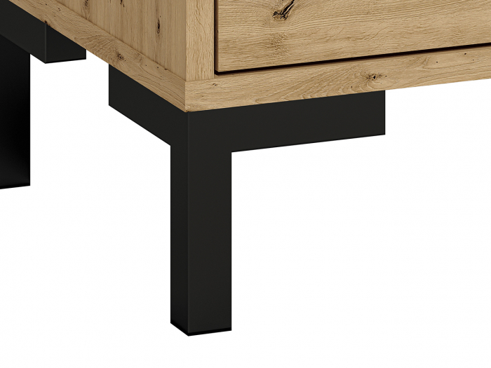 Pantofar bancuta, cu rafturi, stejar artisan/tapitat negru , 105 cm lungime , spatios [4]