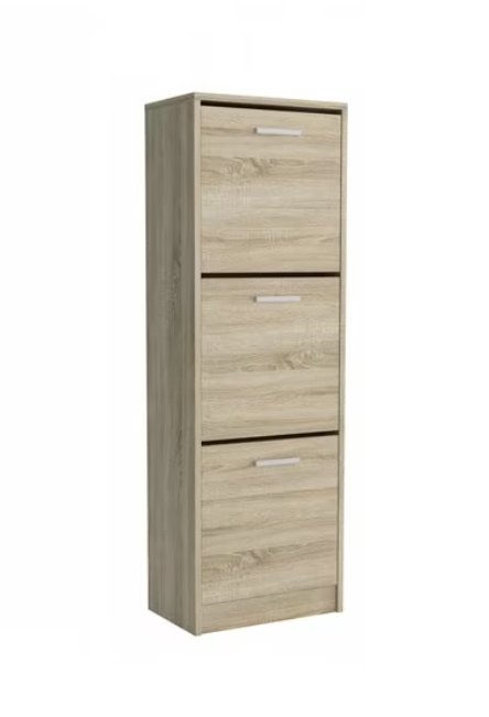 Pantofar cu 3 usi, suport inclinabil dublu, 134x45x28 cm, stejar sonoma, Bortis Impex [2]