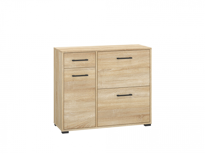 Pantofar hol /dulap pantofi/incaltaminte, 90 cm lungime x 34 cm adancime x 76 cm inaltime, stejar sonoma , cu sertar si 3 usi , 6 rafturi incaltaminte, spatios, usi rabatabile, canturi abs ,Bortis [4]