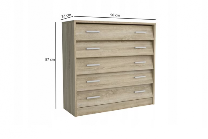 Pantofar hol, cu 5 usi rabatabile, 5 rafturi, 90x87x33 cm, stejar sonoma [2]