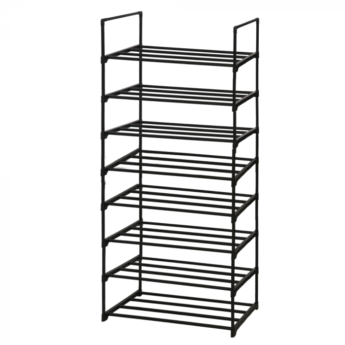 Pantofar/suport pantofar, negru, 8 rafturi , metal plastic, 65,5 cm lungime x30 cm adancime x138 cm inaltime [5]