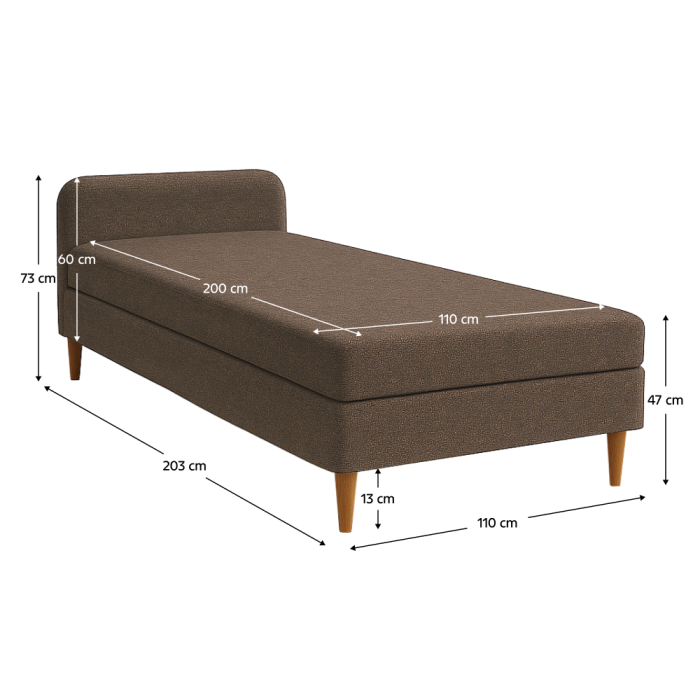 Pat, 110x200, spumă, maro, BRUNY [2]