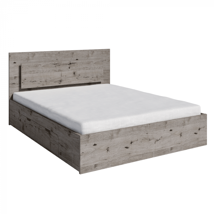 Pat 160x200, cu iluminare LED din spate, stejar welington, TOGOS [4]
