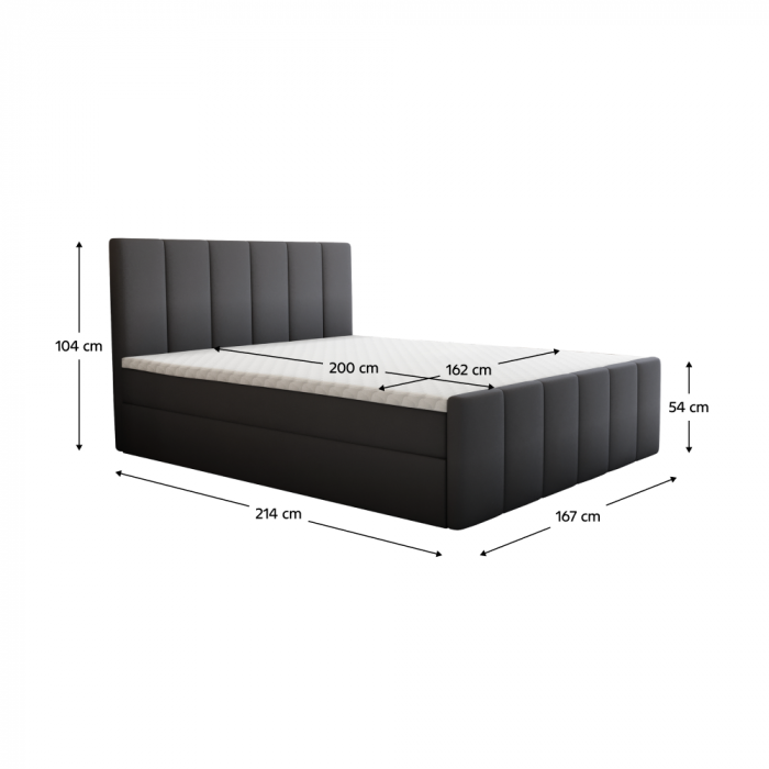 Pat boxspring, 160x200, gri, STAR [2]