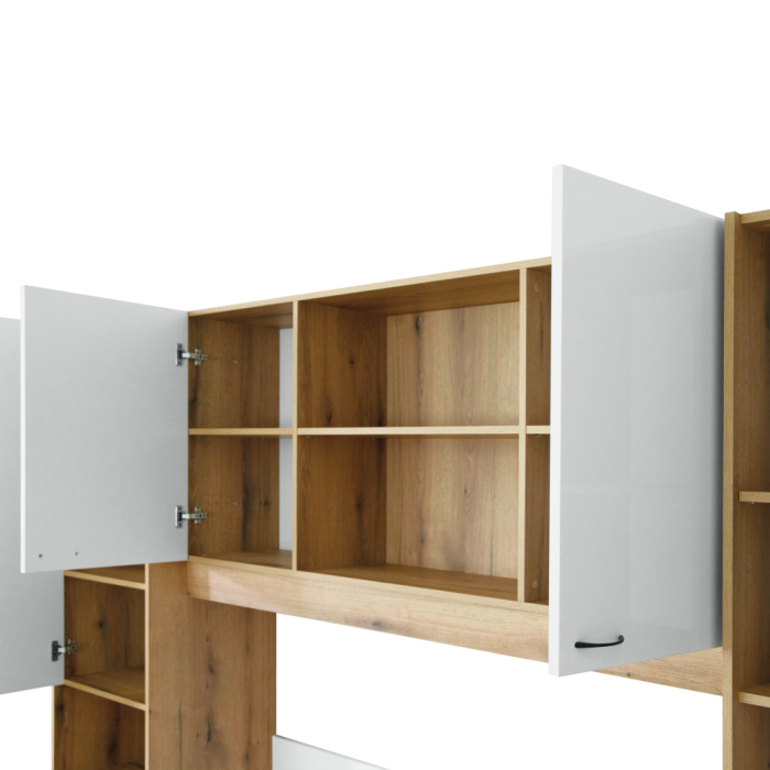 Pat cu extensie, 160x200, alb luciu înalt HG, MILAGA [8]