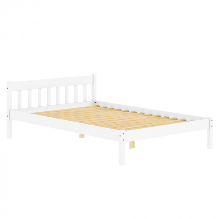 Pat cu grătar, alb, lemn de pin, 140x200, MAVIL [2]