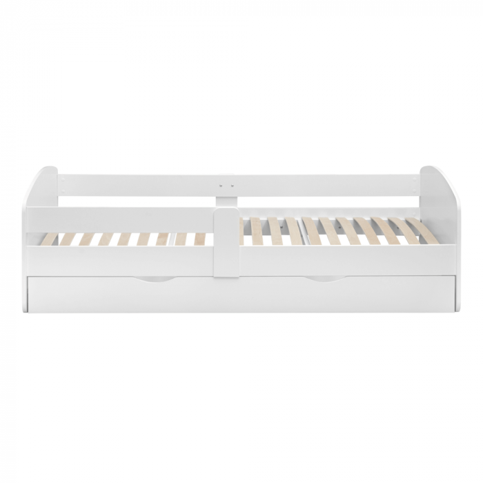 Pat cu lamele si spaţiu de depozitare 90x200, alb, COCOLINO [4]