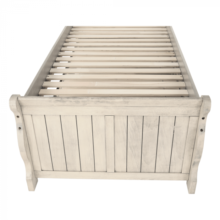 Pat cu pat suplimentar, alb antic, 90x200, ANTIKO [8]