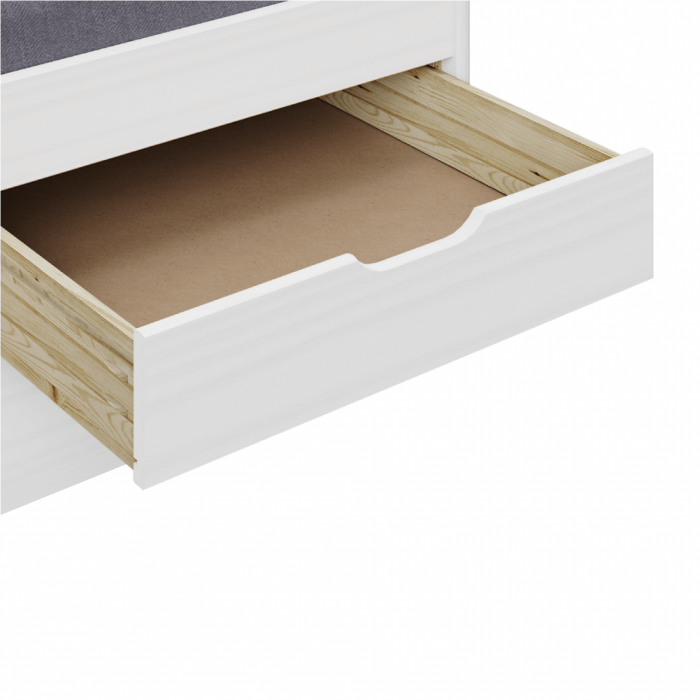 Pat cu pat suplimentar extensibil, alb, lemn masiv, 90x200, MARINELLA NEW [4]