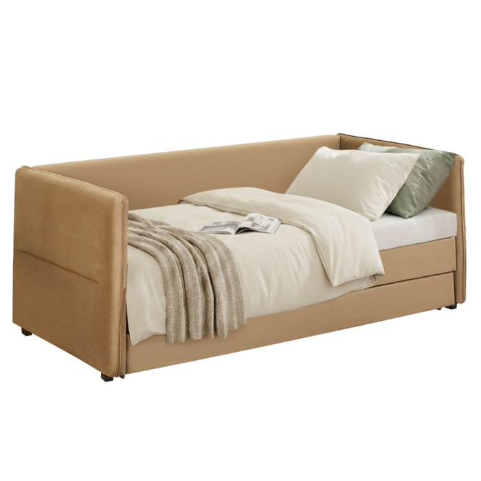 Pat cu pat suplimentar extensibil, maro, 90x200, TALNIA [4]