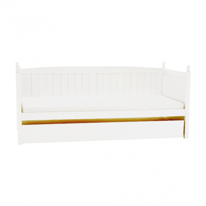 Pat cu pat suplimentar, lemn de pin, alb, 90x200, GLAMIS [17]