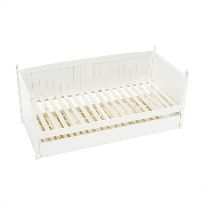 Pat cu pat suplimentar, lemn de pin, alb, 90x200, GLAMIS [13]