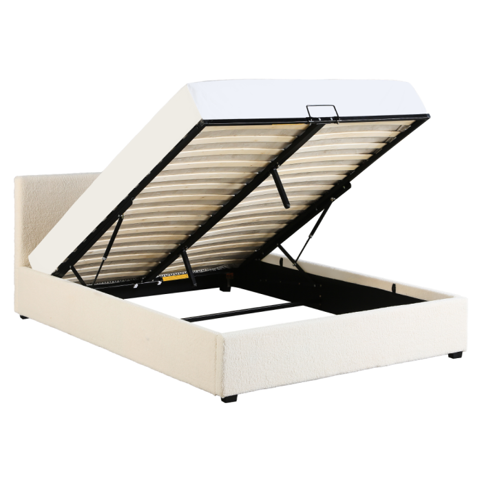 Pat cu somieră, 180x200, alb, LUNELA [5]