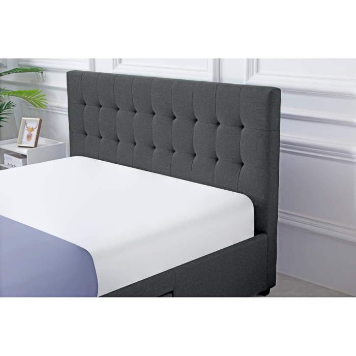 Pat cu somieră, 180x200, gri, MILARA [11]