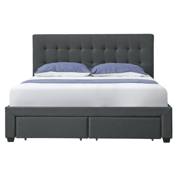 Pat cu somieră, 180x200, gri, MILARA [3]