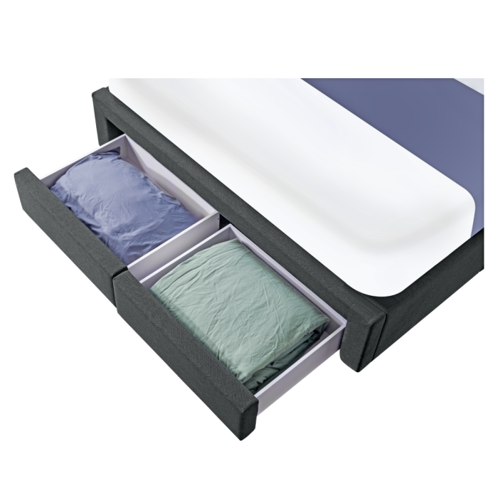 Pat cu somieră, 180x200, gri, MILARA [6]