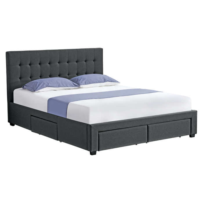 Pat cu somieră, 180x200, gri, MILARA [1]