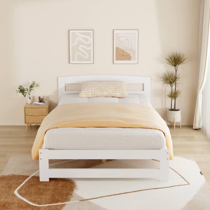 Pat cu somieră, alb, 120x200, AZRA [5]