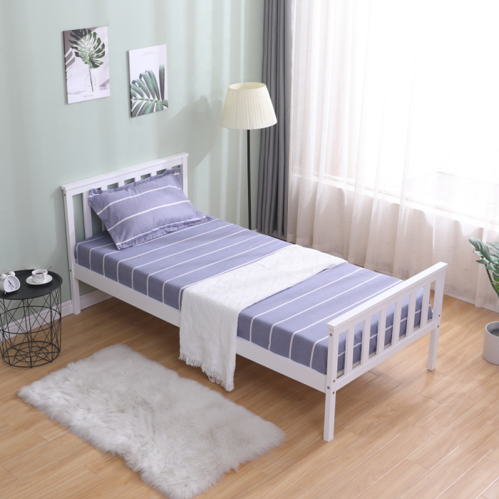 Pat cu somieră, alb, 90x200, ANATRA [6]