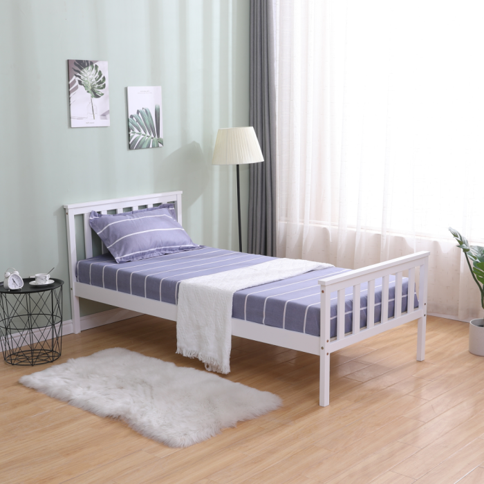 Pat cu somieră, alb, 90x200, ANATRA [4]