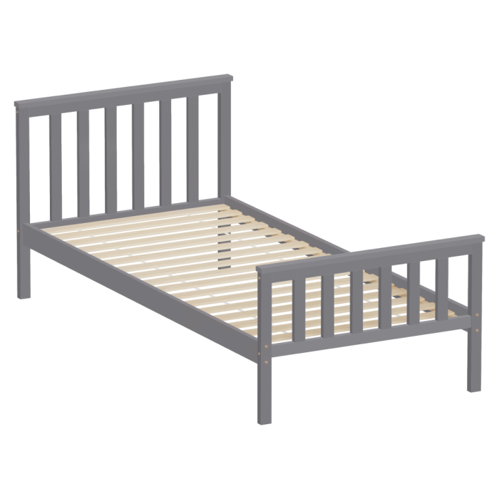 Pat cu somieră, gri, 90x200, ANATRA [4]