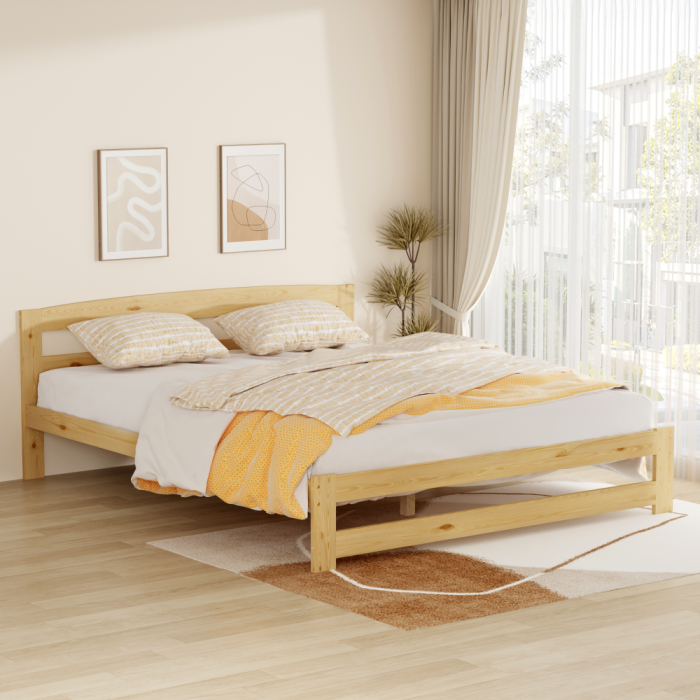 Pat cu somieră, natural, 160x200, AZRA [6]