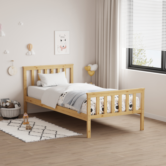 Pat cu somieră, natural, 90x200, ANATRA [6]