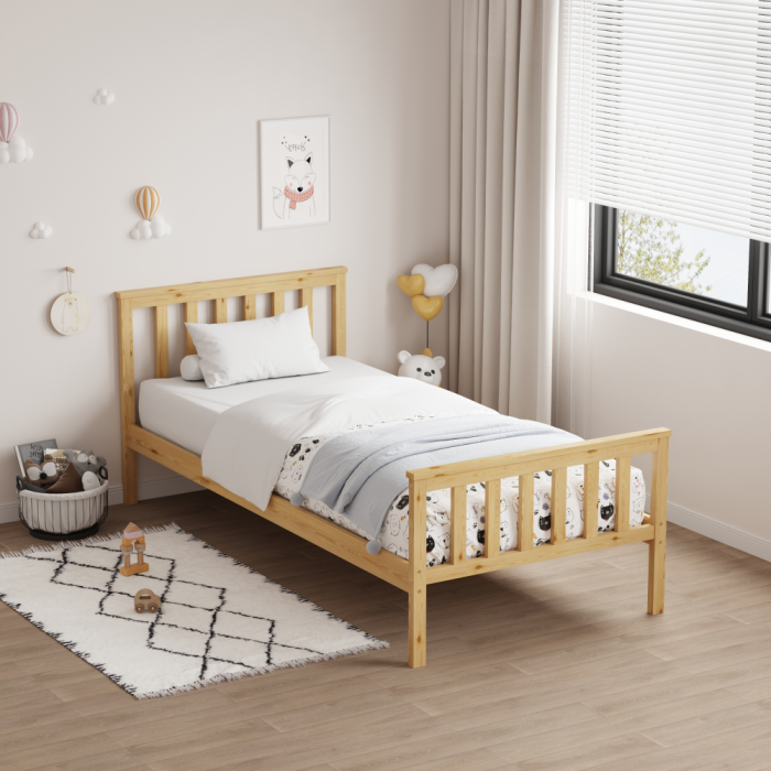 Pat cu somieră, natural, 90x200, ANATRA [5]