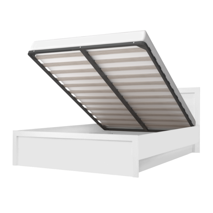 Pat cu spaţiu de depozitare, 160x200, alb, JESI NEW [3]