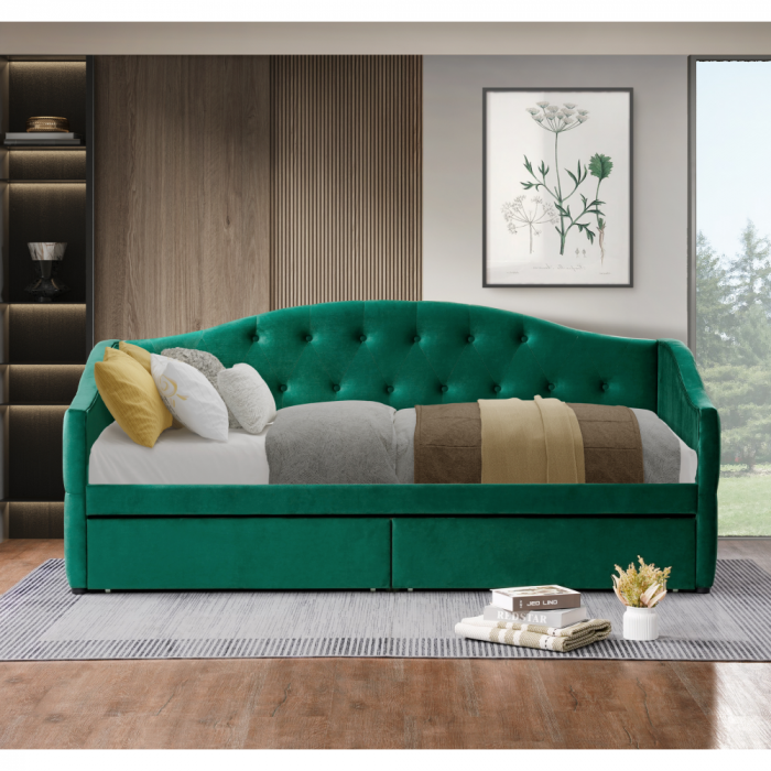 Pat cu spaţiu de depozitare, 90x200, ţesătură Velvet catifea, ZASKA [6]